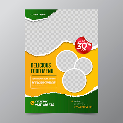 food and restaurant flyer design template