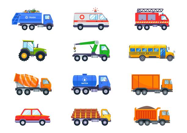 ilustraciones, imágenes clip art, dibujos animados e iconos de stock de web - camion de basura