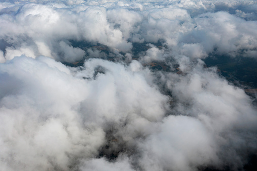 Clouds above the stratosphere. Drone shot of clouds.