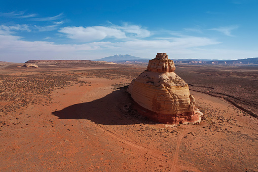 Drone shot butte Monument Valley, Utah