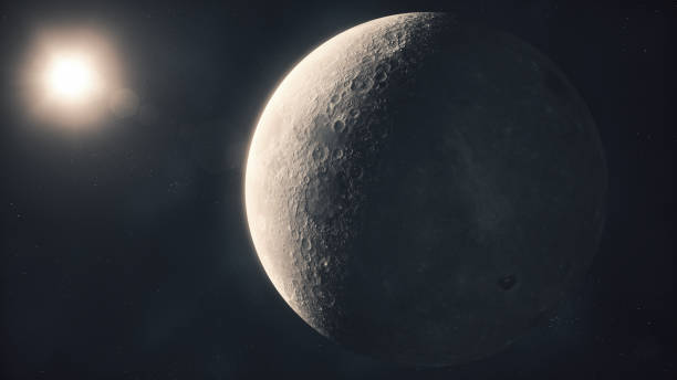 istock The sun illuminates the moon's surface in space 1395983371