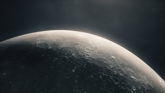 Luna en el espacio exterior photo