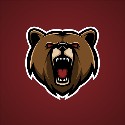Illustration of Angry Bear Head Mascot Logo Vector Design - Animals Mascot Esport logo