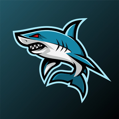 Angry Shark Mascot Logo Vector Illustration Design - Animals Mascot Esport logo
