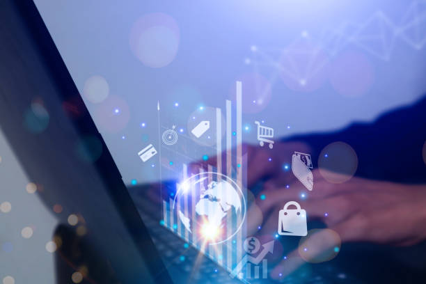 istock Businessmen working on  computer searches for online market trading. on the Internet network connection , online business , online products,digital marketing,website shopping. 1396007899