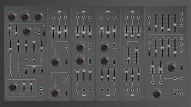 modularer synthesizer - synthesizer stock-grafiken, -clipart, -cartoons und -symbole