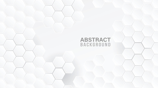 Abstract Background. Embossed Hexagon , honeycomb white Background ,light and shadow ,Vector