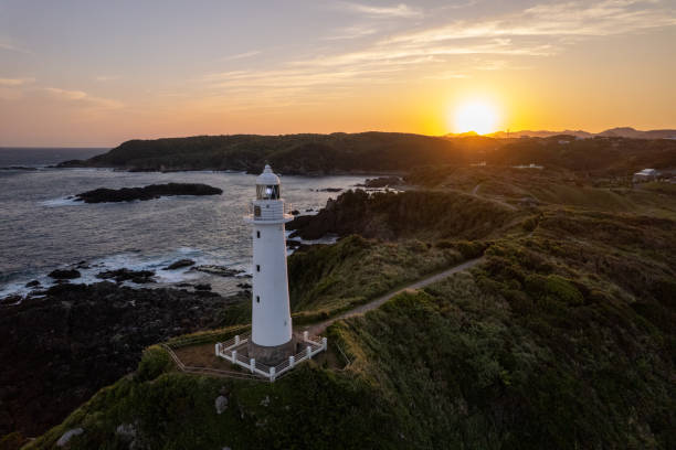 istock Scenery of the cape and lighthouse at dusk 1396013785