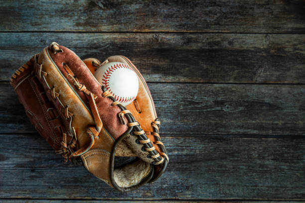 istock Leather Baseball or Softball Glove With Ball and Copy Space 1396014824