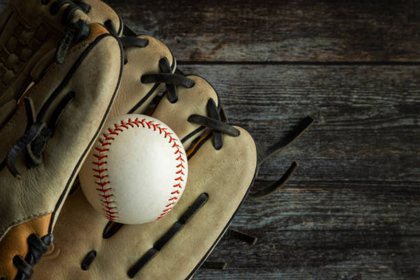 istock Leather Baseball or Softball Glove With Ball and Copy Space 1396014828