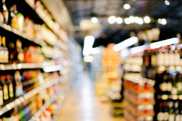 istock abstract blurred supermarket retail for background. 1396016218