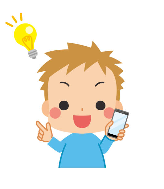 детский и сотовый мобильный телефон - iphone human hand iphone 5 smart phone stock illustrations