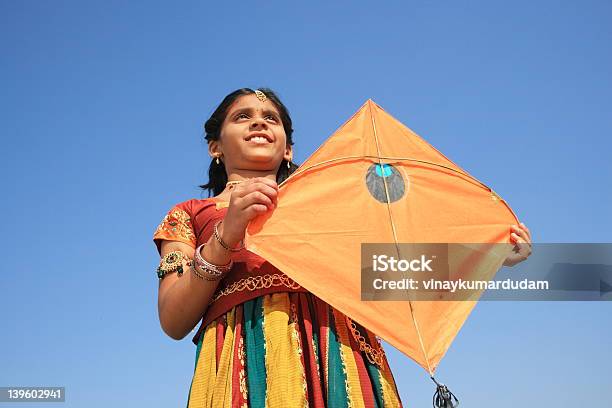Indian Girl Holding Kite Stock Photo - Download Image Now - Kite - Toy, Pongal Festival, India