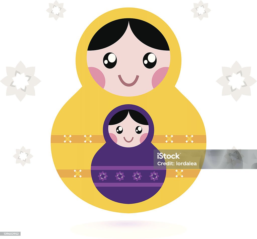 Bonecas Matryoshka isolada no branco - Vetor de Babushka royalty-free