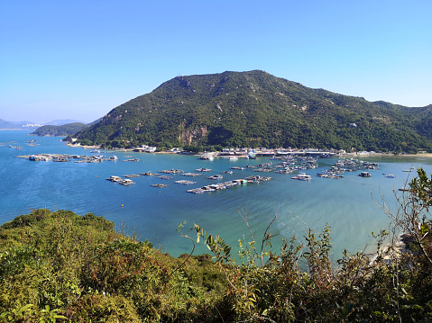 View of Sok Kwu Wan bay, a bay on the east coast of Lamma Island, Hong Kong.