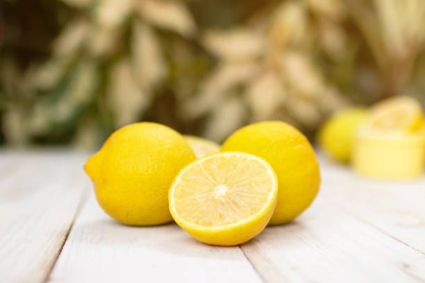 istock Lisbon lemon on wooden table background. 1396036773