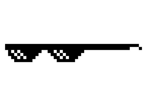 istock Fun retro pixel sun glass icon, life style meme sunglasses thug, vector illustration 1396041700