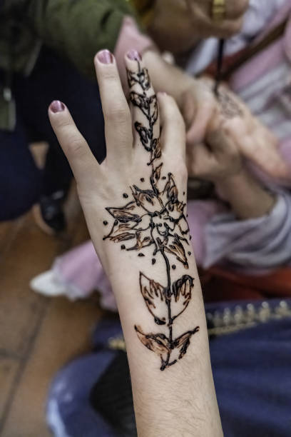 istock Henna tattoo on the hand 1396044801