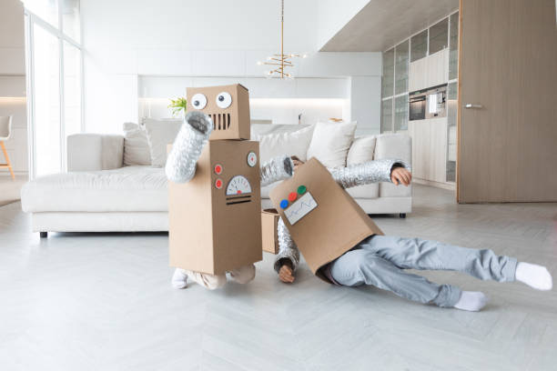 istock Children playing robots at home 1396048729