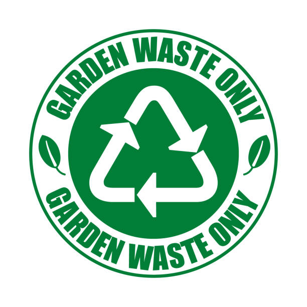 Garden Waste Only Recycling Sign Sticker Stock Illustration