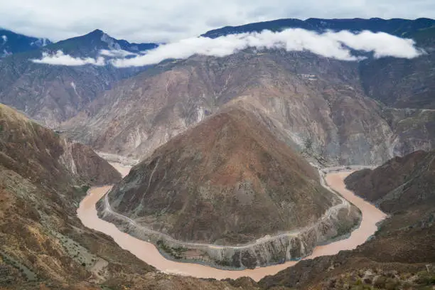 Natural scenery of the Yellow River Bay and plateau mountainous areas in Yunnan Province, China  On October 12, 2017