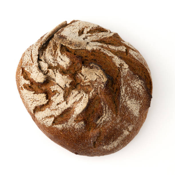 istock fresh rye bread isolated on white background, top view 1396055786