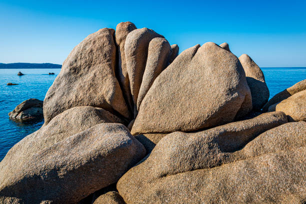 landscape of the coast of southern Corsica with its eroded granite rocks