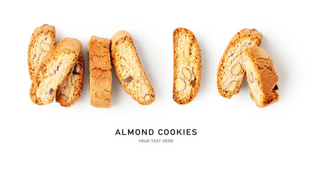 almond cookies cantuccini collection - biscotti imagens e fotografias de stock