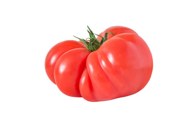 istock Red fresh tomato isolated on white background. 1396061350