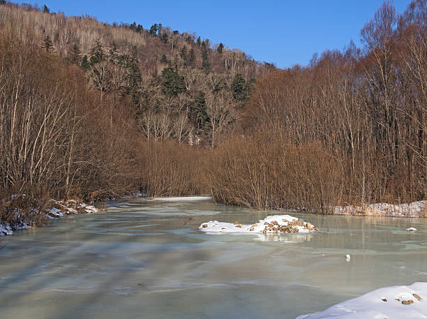 istock The frozen river at a hill slope 139606338