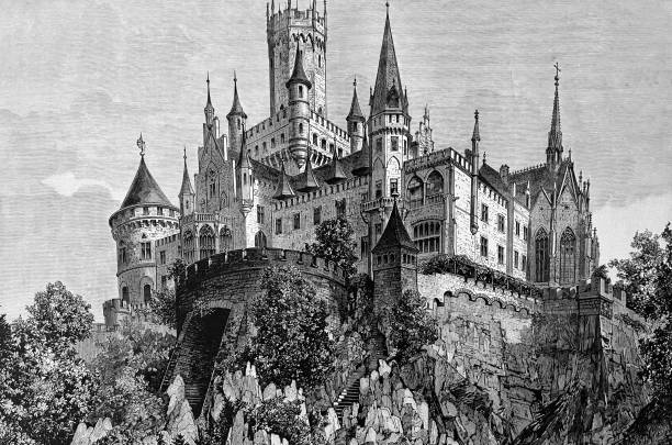 Hanover, Marienburg castle Illustration from 19th century. marienburg stock illustrations