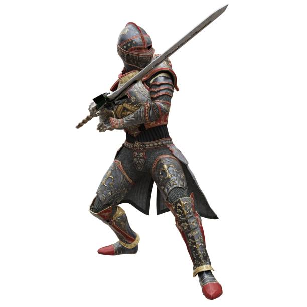 istock Medieval knight in armor isolated white background 3d illustration 1396063812