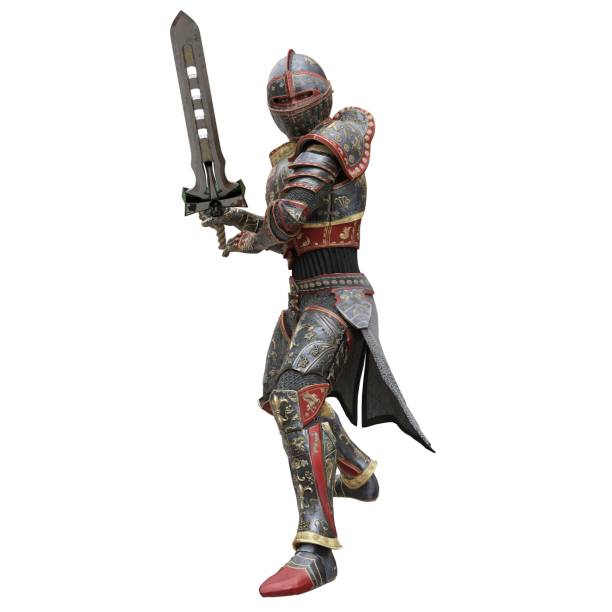 istock Medieval knight in armor isolated white background 3d illustration 1396063814