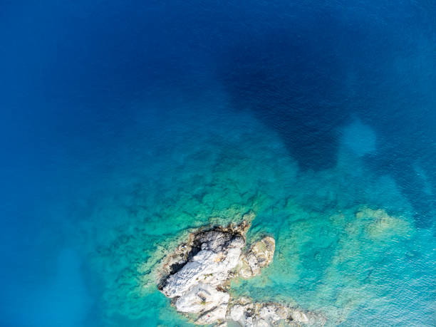 Top Down view of a coast stock photo