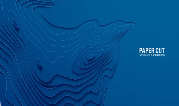 istock Paper cut banner concept. Paper carve blue gradient for card poster brochure flyer design in blue colors. 3d abstract background 1396065624