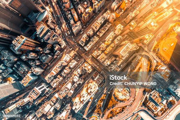 Taken From The Top Of The Urban Area With Buildings In Hong Kong Stock Photo - Download Image Now