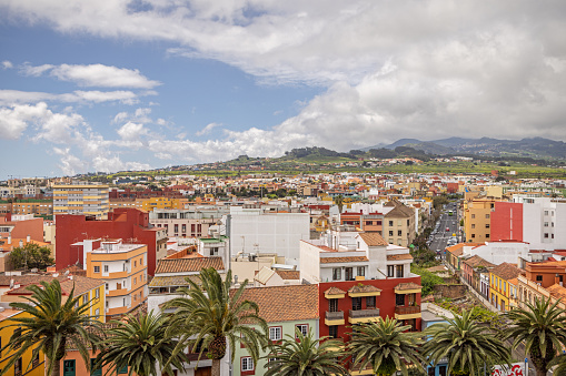 View to the mountains over La Laguna which used to be the main city on the Spanish Canary Island Tenerife