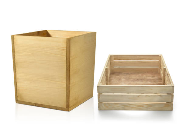 istock wooden box Isolated on White Background 1396073830