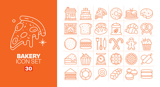 Bakery Line Icons Set