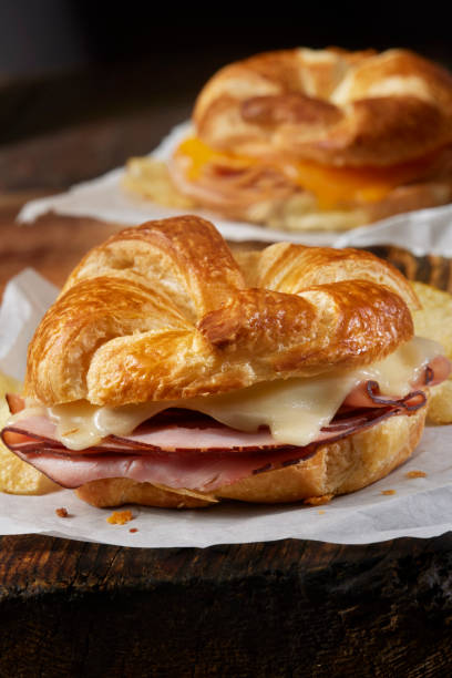 istock Baked Ham and Swiss Cheese Croissant Sandwich 1396080973