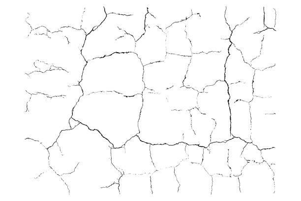 istock Natural cracks background. Vector overlay texture of cracked surface. One color graphic resource. 1396085698