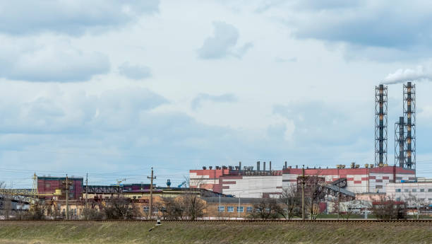 istock Koper for raising ore. Mine buildings. Technology to extract the mineral from underground. Mining. Potassium salt. 1396086591