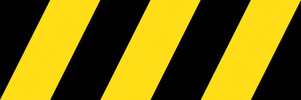 istock Yellow and Back Caution tape or Barricade tape seamless striped pattern or texture. EPS 10 vector illustration. 1396088881