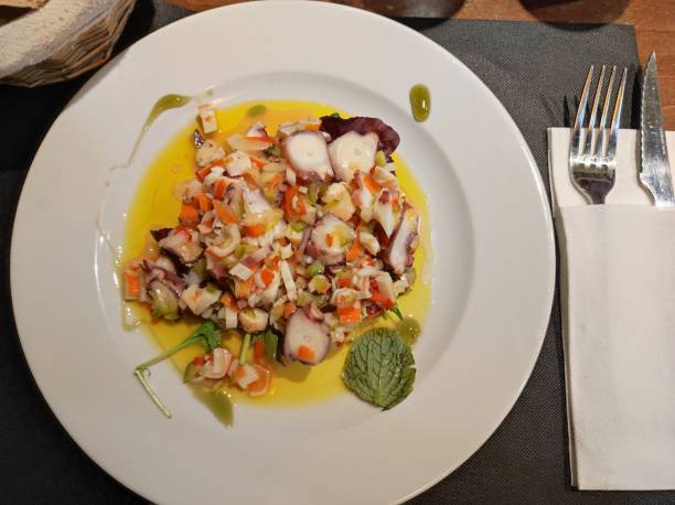 istock delicious octopus salpicon dish in a restaurant 1396097321