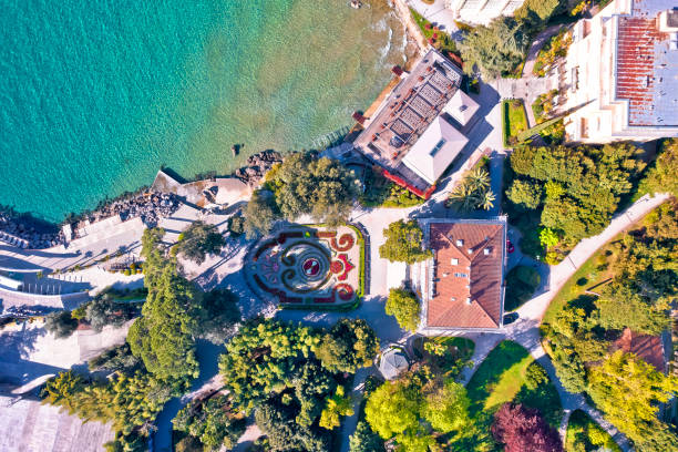 istock Park Angiolina in Opatija aerial panoramic view 1396103444
