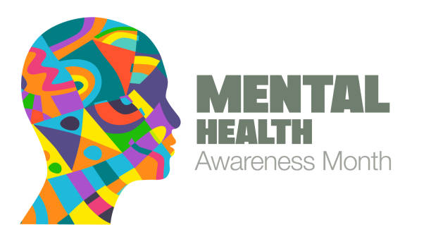 ilustrações, clipart, desenhos animados e ícones de mês de conscientização da saúde mental - mês de conscientização sobre saúde mental