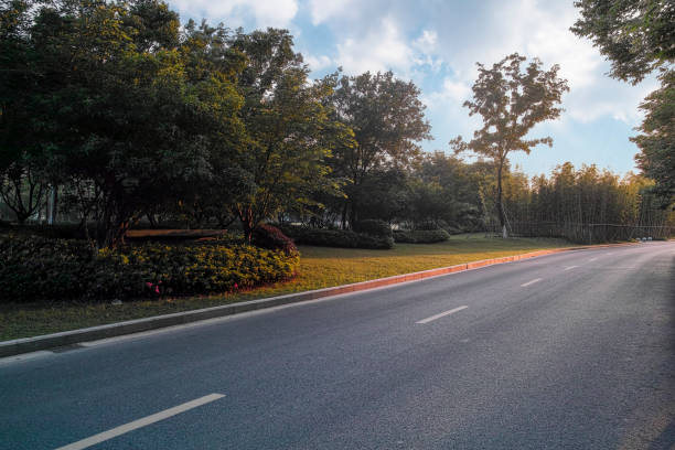 istock The morning sun illuminates the road 1396104573