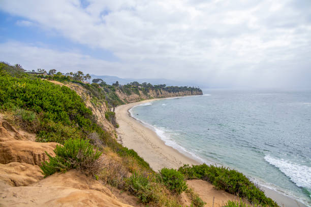 istock View from on top of cliffs on a sandy beach 1396109181