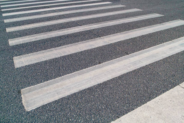 Pedestrian crossing line on empty street