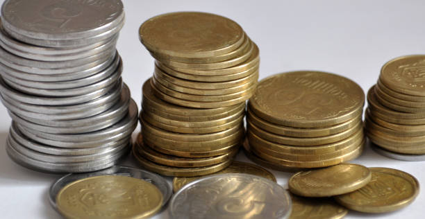 Ukrainian metal money In the pile are Ukrainian metal money gold ira companies gold and silver stock pictures, royalty-free photos & images